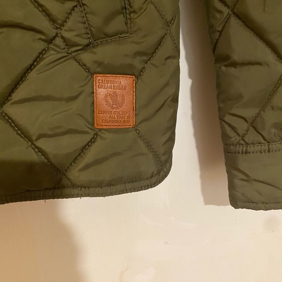 California Dream Who.A.U sz S Green Quilted Coat - Picture 3 of 8